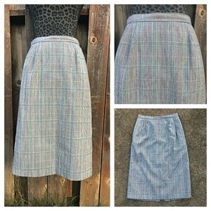 E.H. Woods Grey Plaid Pencil Skirt - Size 10